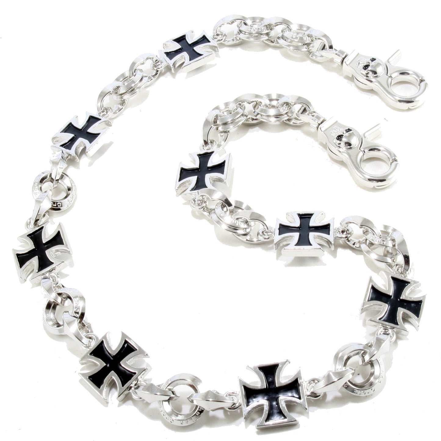 DK Heavy Cross Trucker Biker Key Jean Wallet Chain (22/28.5") Silver NCS95