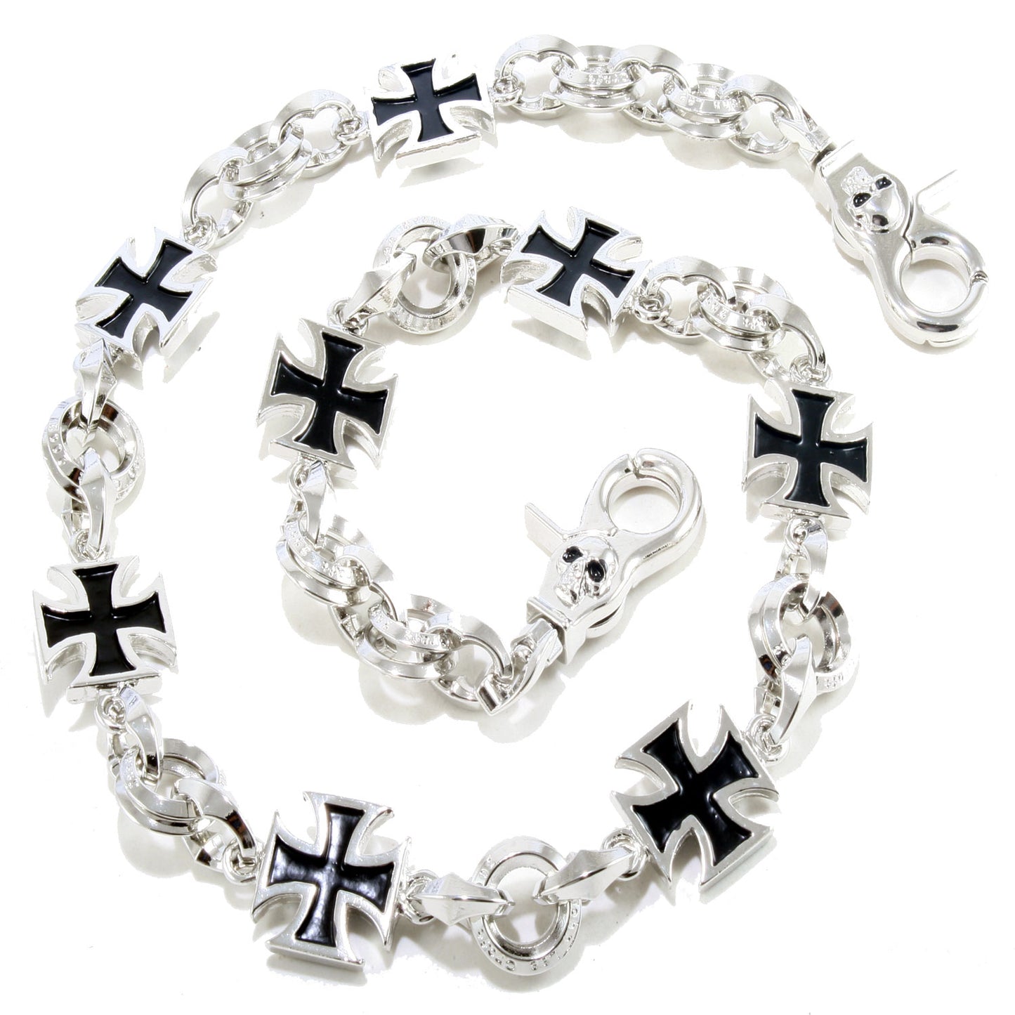 DK Heavy Cross Trucker Biker Key Jean Wallet Chain (22/28.5") Silver NCS95