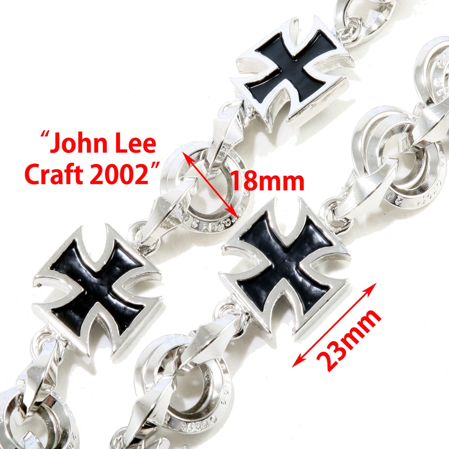 DK Heavy Cross Trucker Biker Key Jean Wallet Chain (22/28.5") Silver NCS95