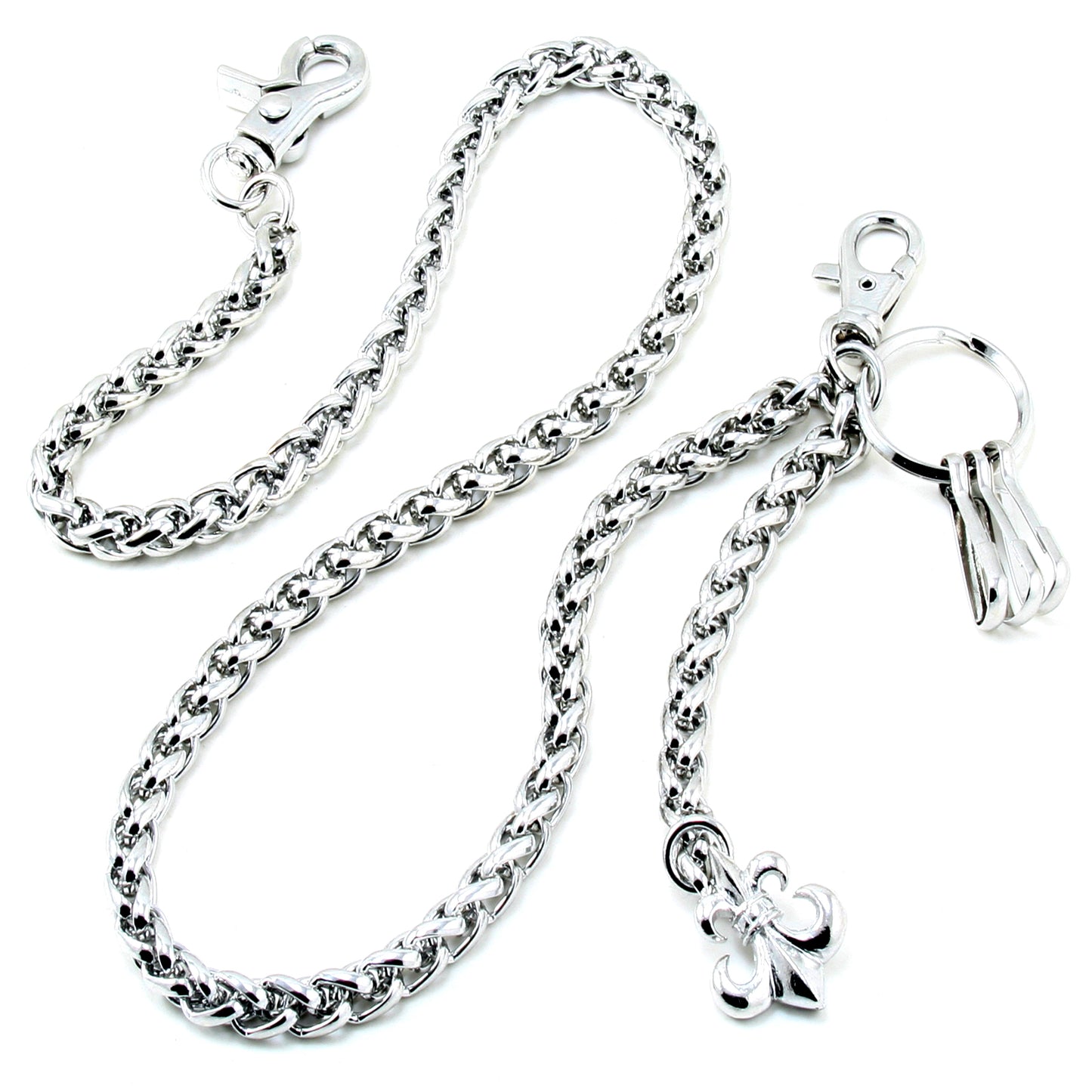 DK EMO Pendant Basic Strong Biker Trucker Key Jean Wallet Chain (27") SLV/BLK CS147MLT