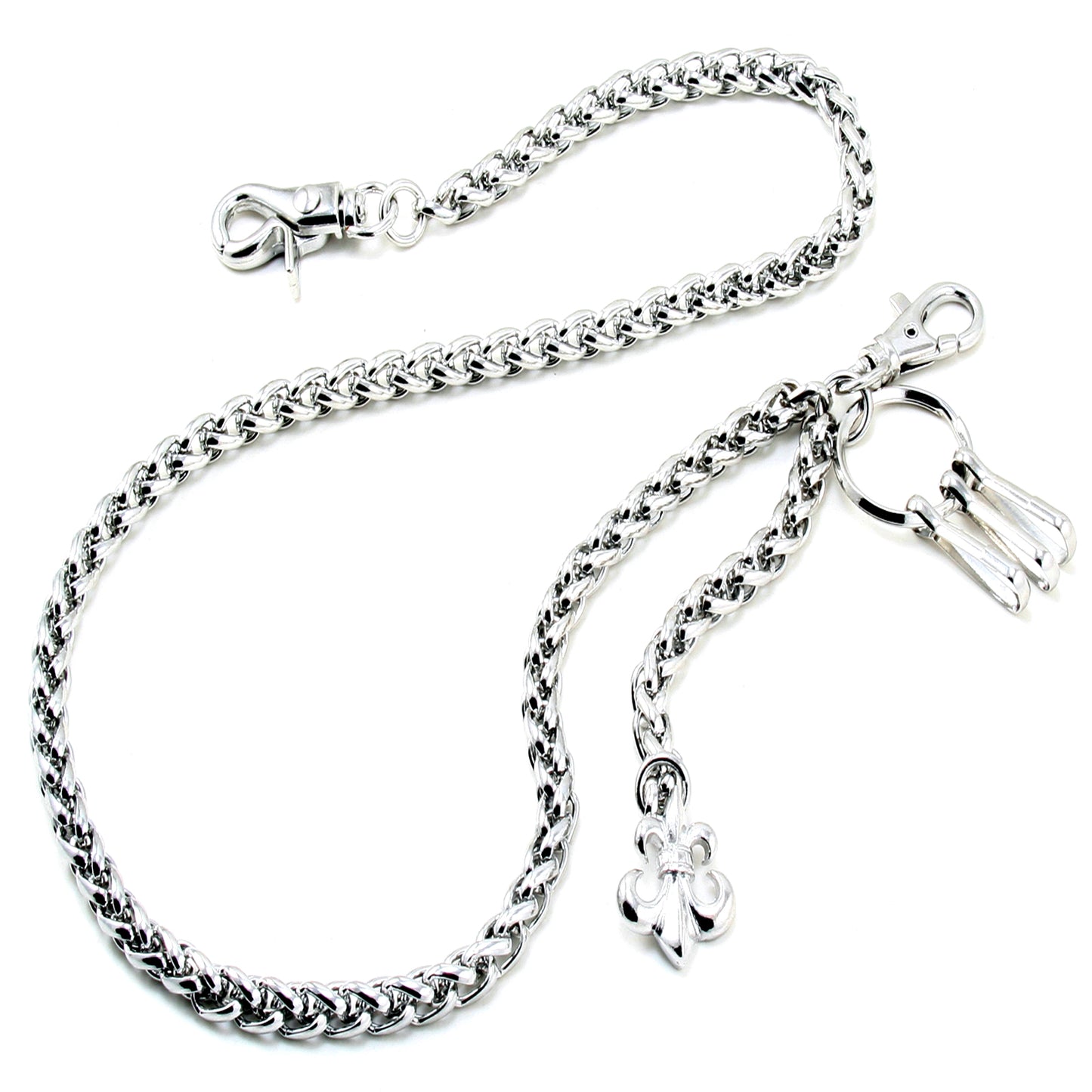 DK EMO Pendant Basic Strong Biker Trucker Key Jean Wallet Chain (27") SLV/BLK CS147MLT