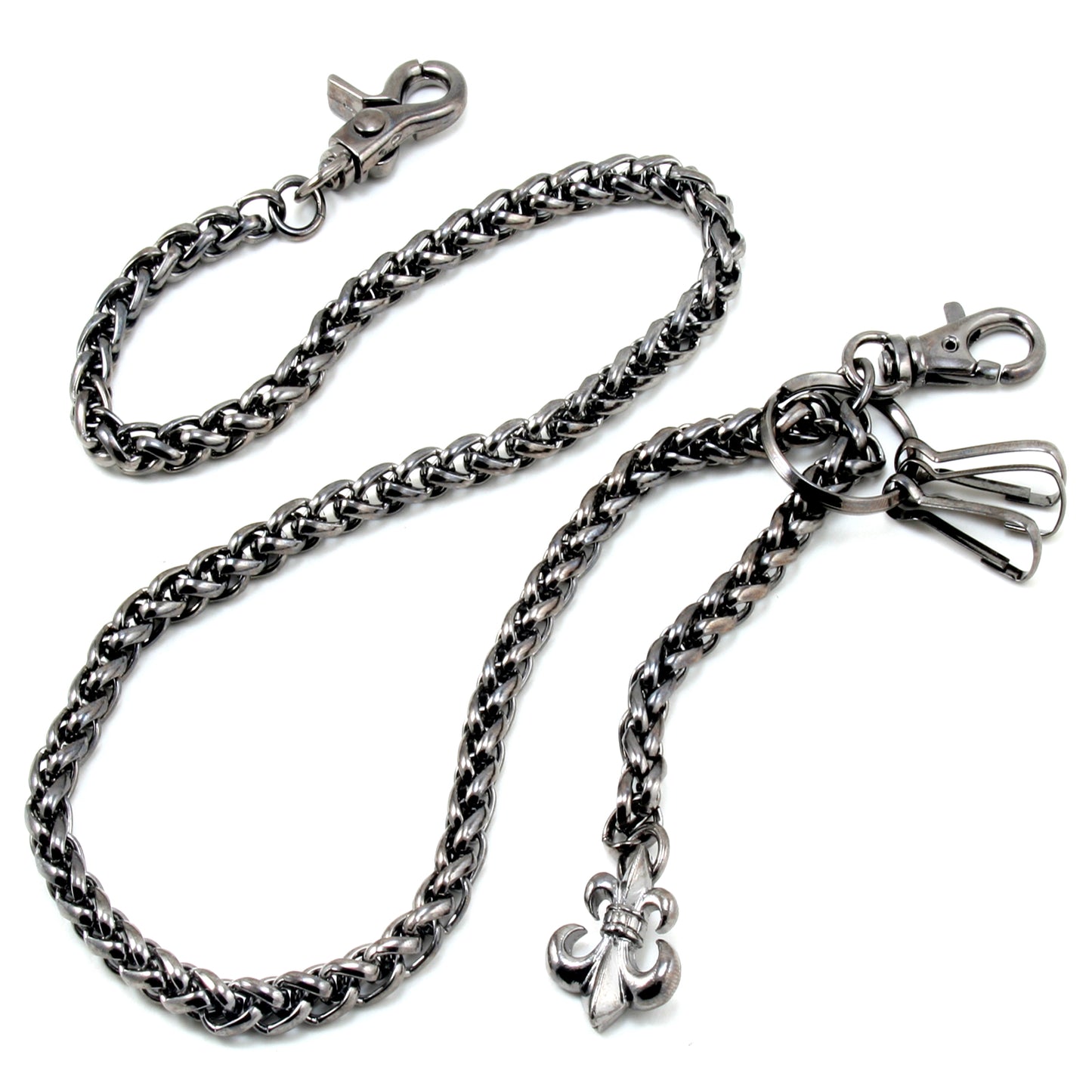 DK EMO Pendant Basic Strong Biker Trucker Key Jean Wallet Chain (27") SLV/BLK CS147MLT