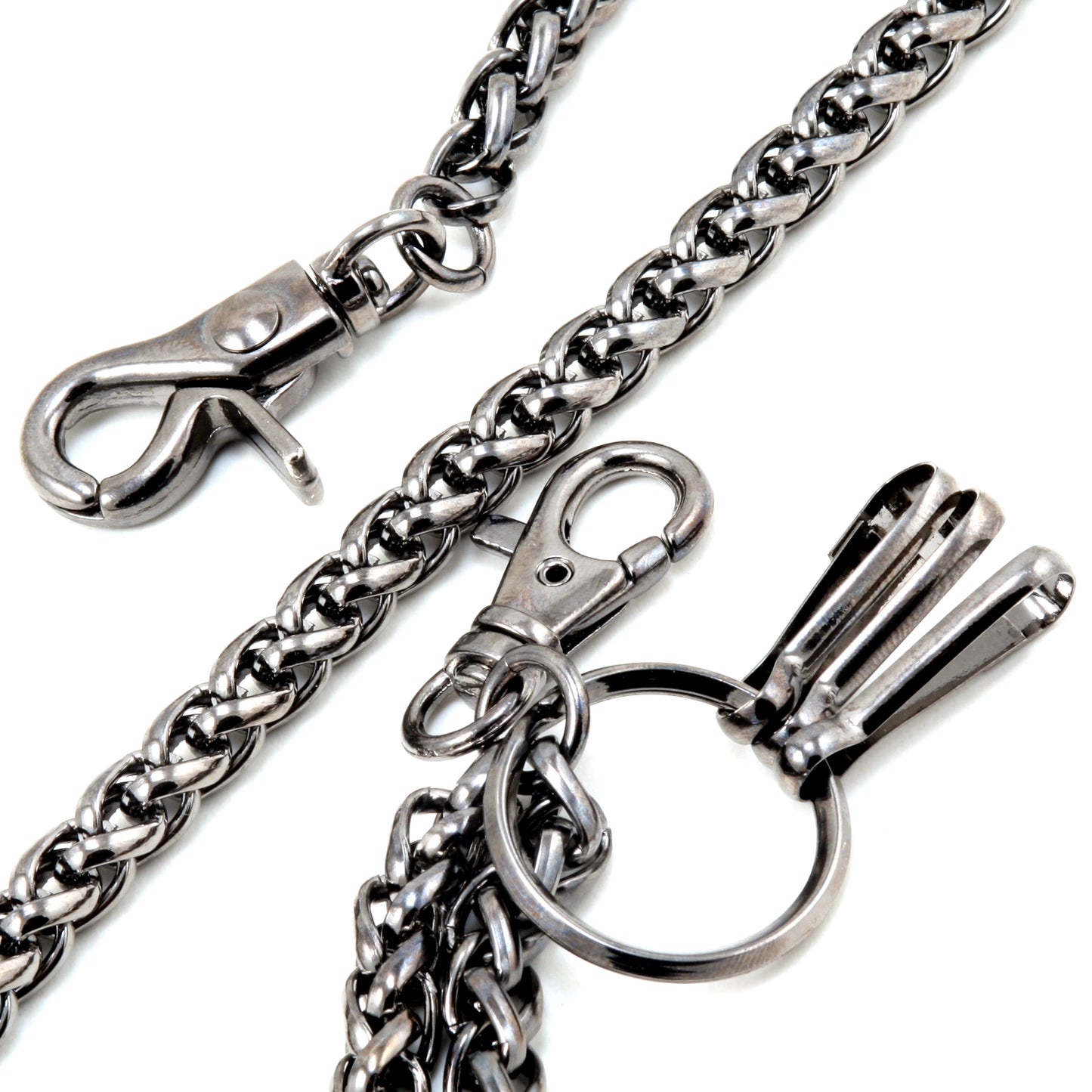 DK Pendant Basic Strong Biker Trucker Key Jean Wallet Chain (27") SLV/BLK CS147MLT