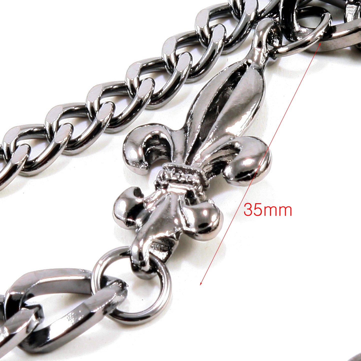 DK 2 Roof Strong Biker Trucker Key Jean Wallet Chain (23.5") SLV/BLK SYC41MLT