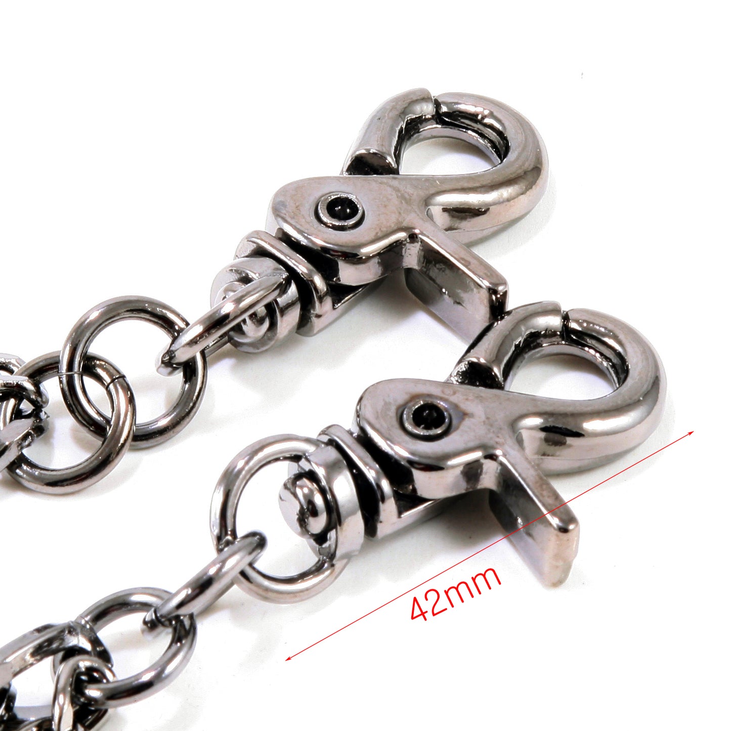 DK 2 Roof Strong Biker Trucker Key Jean Wallet Chain (23.5") SLV/BLK SYC41MLT