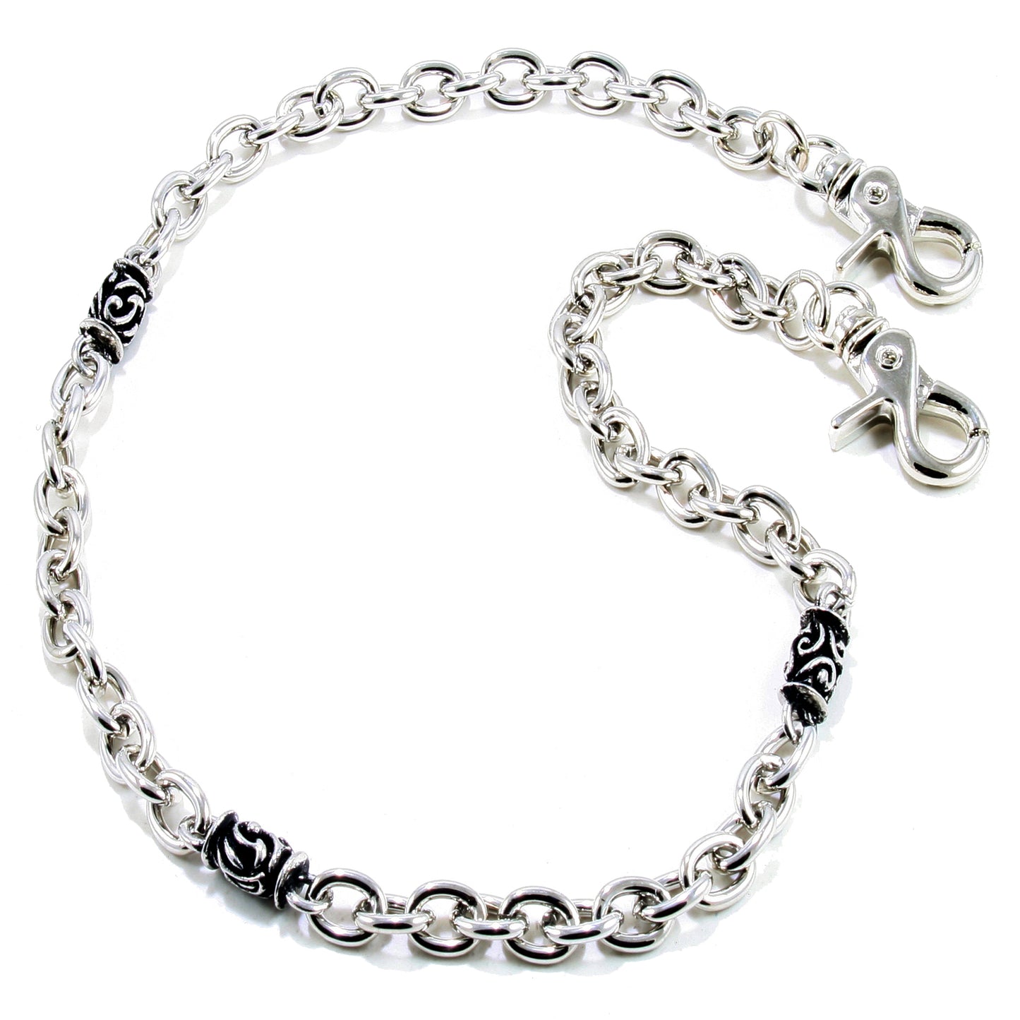 DK Simple Strong Biker Trucker Key Jean Wallet Chain (24.5") SLV/BLK SYC52MLT