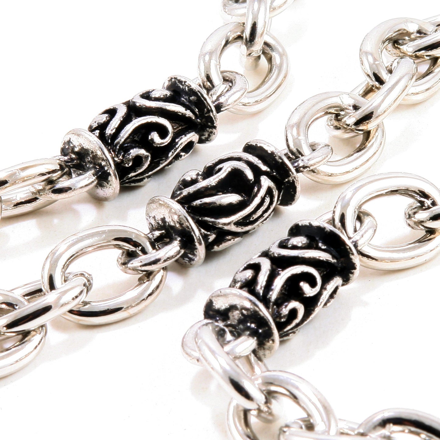 DK Simple Strong Biker Trucker Key Jean Wallet Chain (24.5") SLV/BLK SYC52MLT