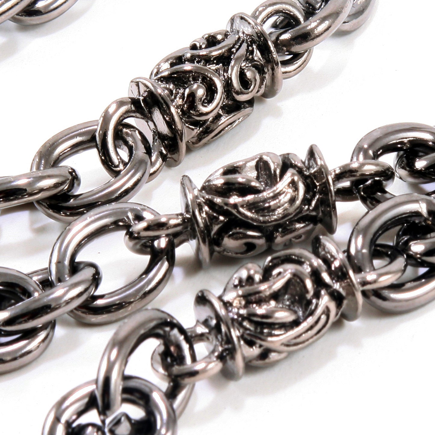 DK Simple Strong Biker Trucker Key Jean Wallet Chain (24.5") SLV/BLK SYC52MLT