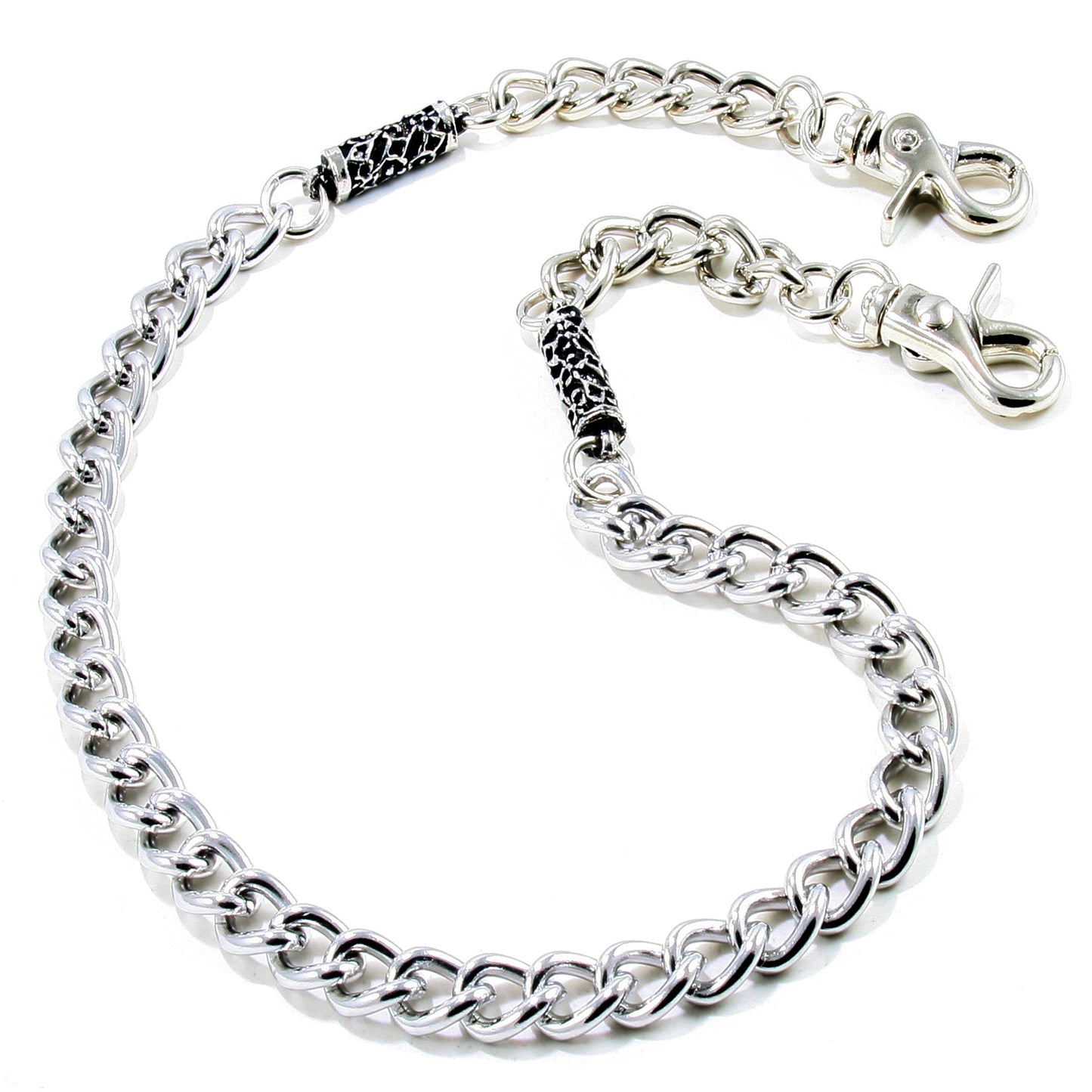 DK Simple Roof Strong Biker Trucker Key Jean Wallet Chain (24.5") SLV/BLK SYC56MLT