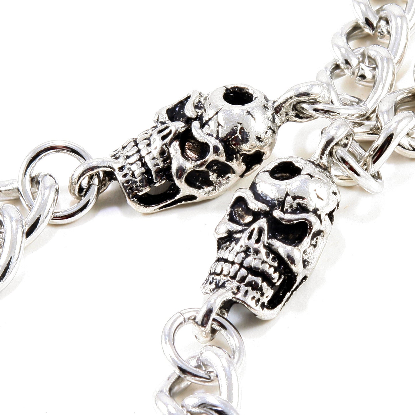 DK Skull Simple Strong Biker Trucker Key Jean Wallet Chain (25") SLV/BLK SYC66MT