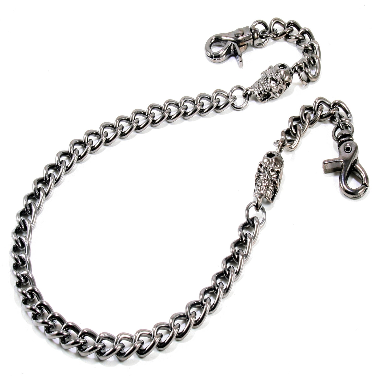 DK Skull Simple Strong Biker Trucker Key Jean Wallet Chain (25") SLV/BLK SYC66MT