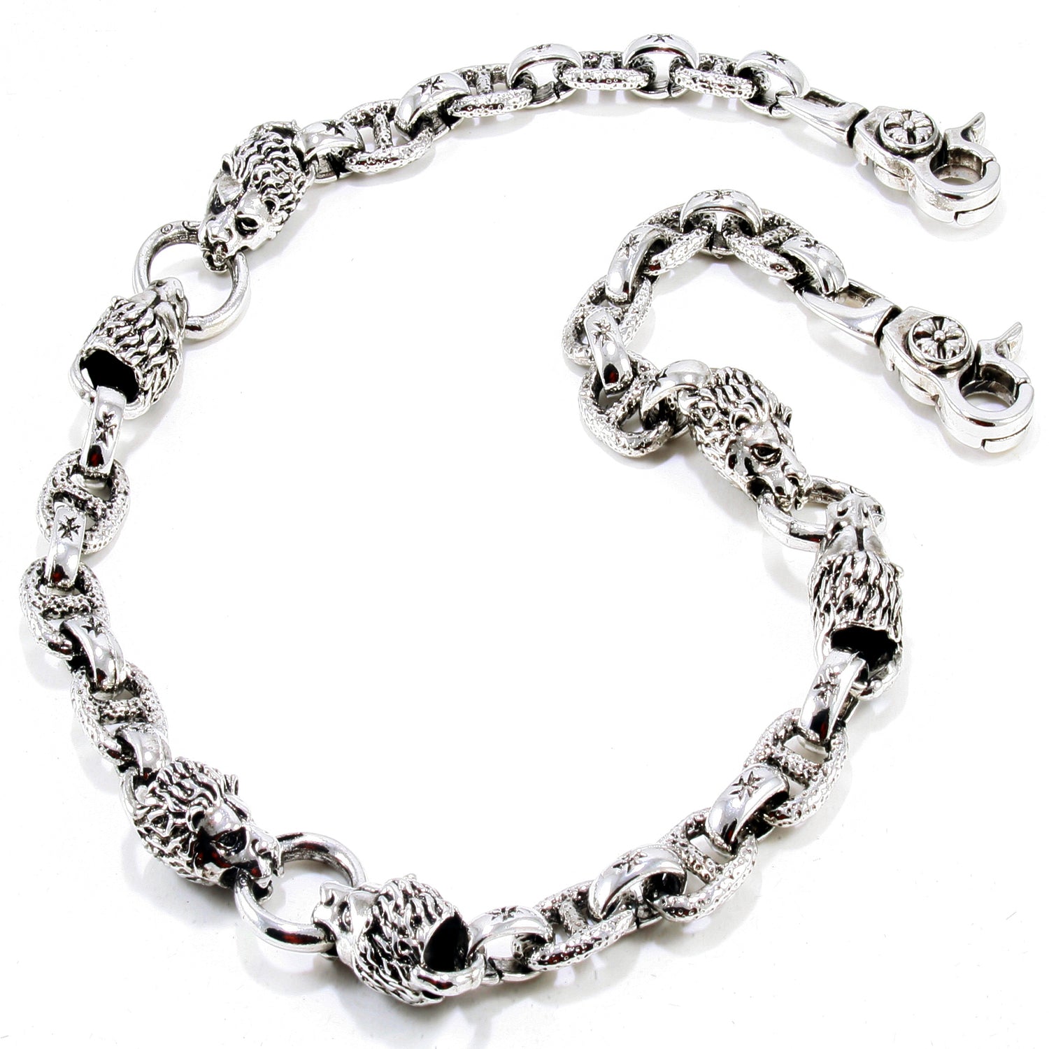 DK Strong Skull Spike Trucker Biker Key Jean Wallet Chain (27.5") Black CS145 - Foto 12