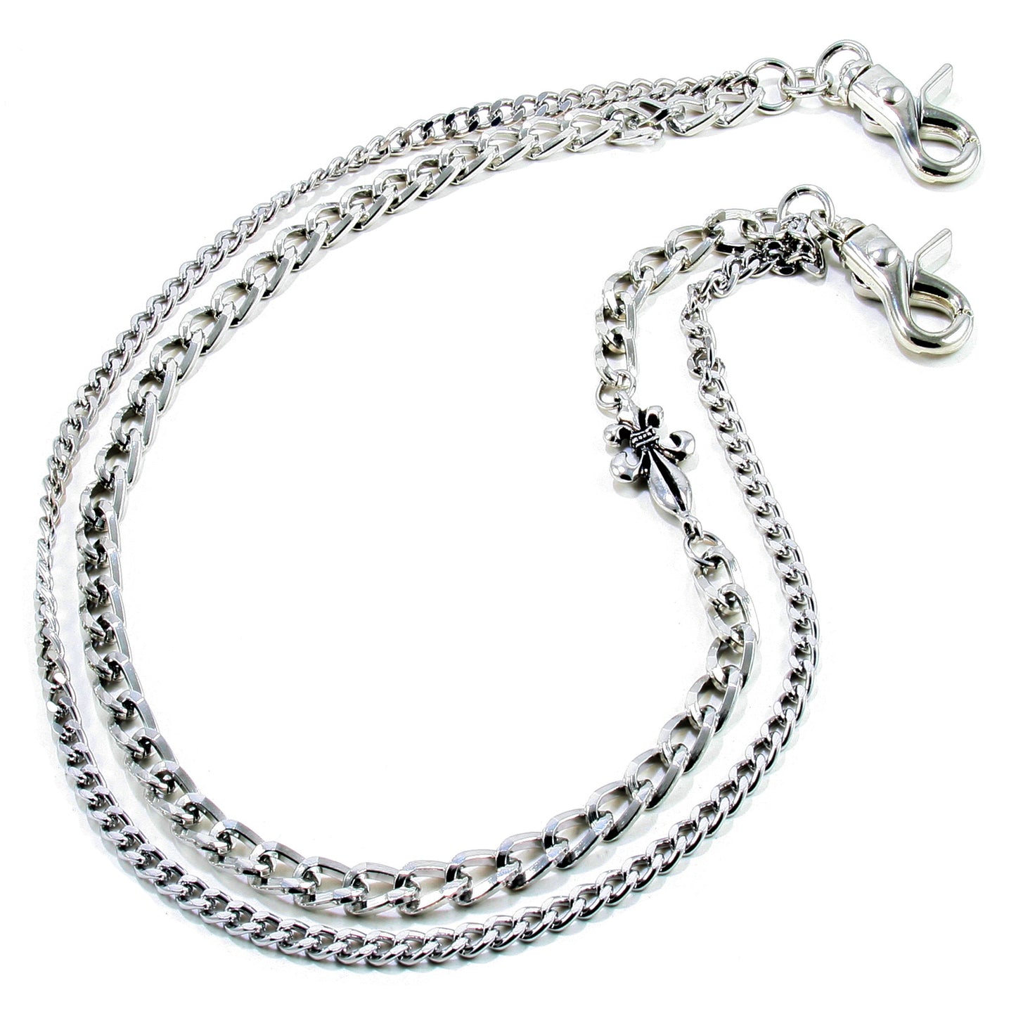 DK 2 Roof Strong Biker Trucker Key Jean Wallet Chain (23.5") SLV/BLK SYC41MLT