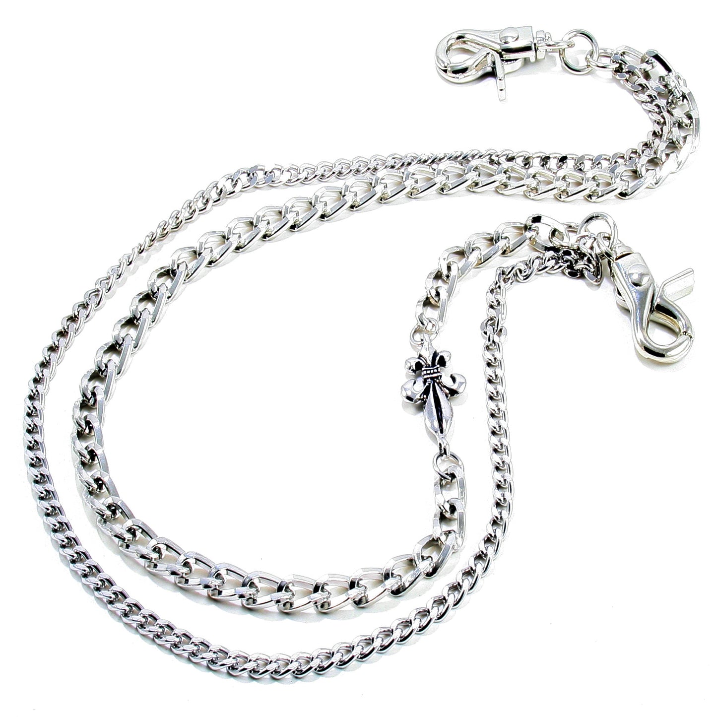 DK 2 Roof Strong Biker Trucker Key Jean Wallet Chain (23.5") SLV/BLK SYC41MLT