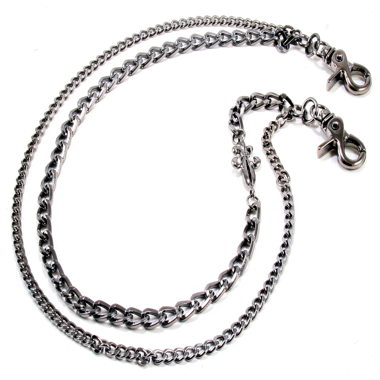 DK 2 Roof Strong Biker Trucker Key Jean Wallet Chain (23.5") SLV/BLK SYC41MLT