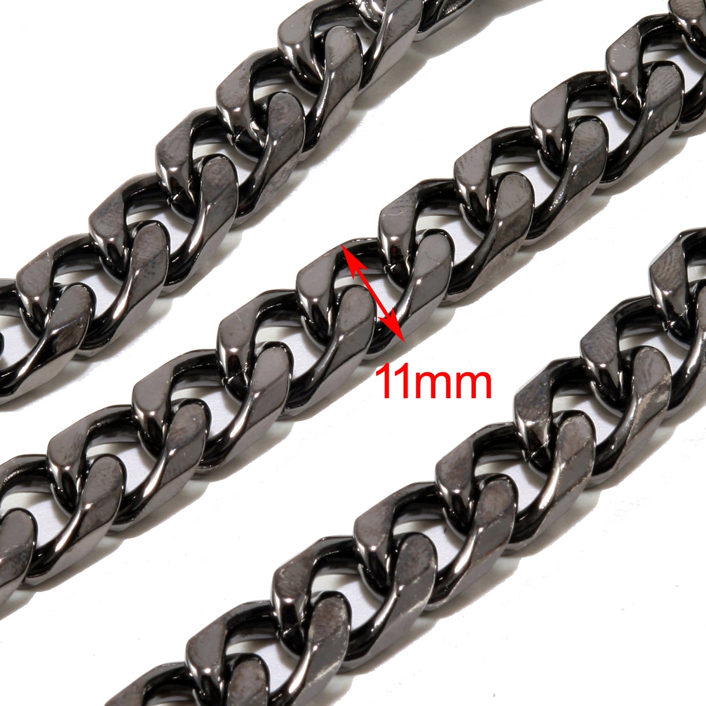 DK EMO Strong Basic Leash Heavy Linked Jeans Wallet Key Chain (23") SLV/BLK CS149MLT