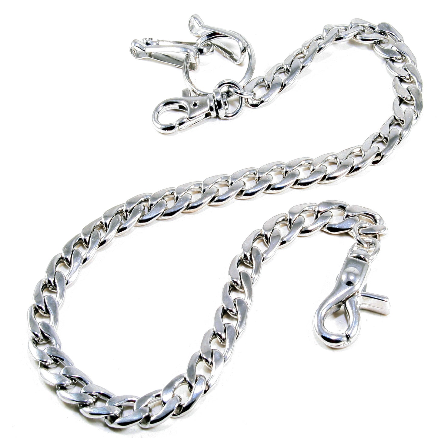 DK EMO Simple Strong Basic Biker Trucker Key Jean Wallet Chain (20" / 30") SLV/BLK CS108T