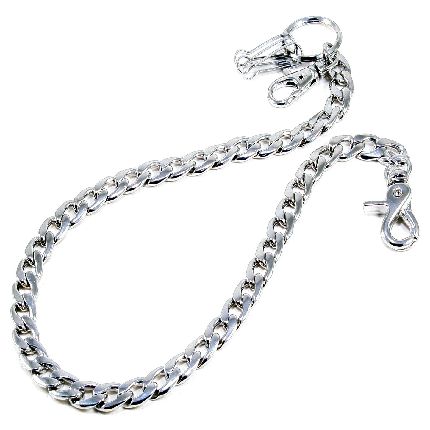 DK EMO Simple Strong Basic Biker Trucker Key Jean Wallet Chain (20" / 30") SLV/BLK CS108T