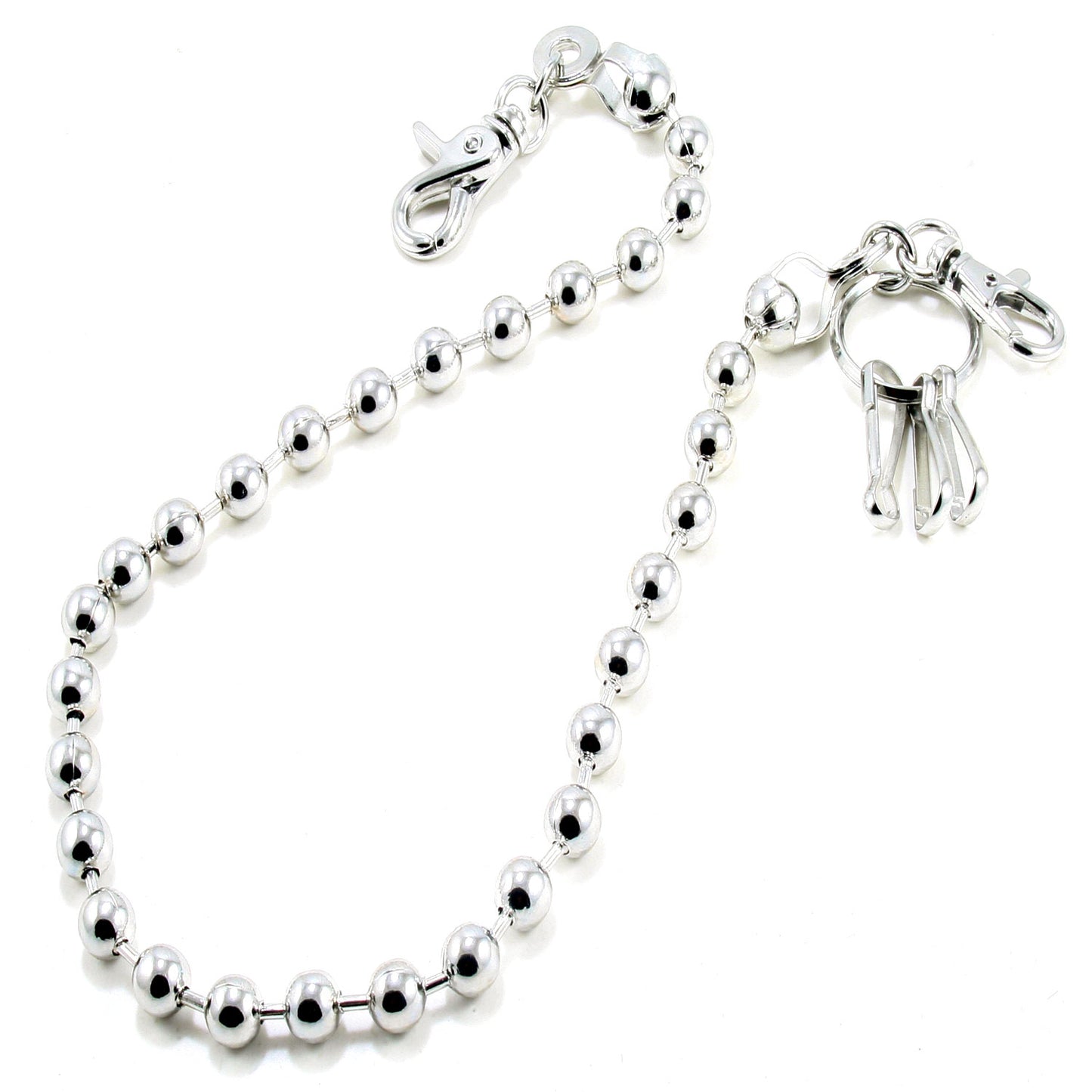 DK Marble Simple Strong Classic Biker Key Jean Wallet Chain (20/30") SLV/BLK CS20MLT
