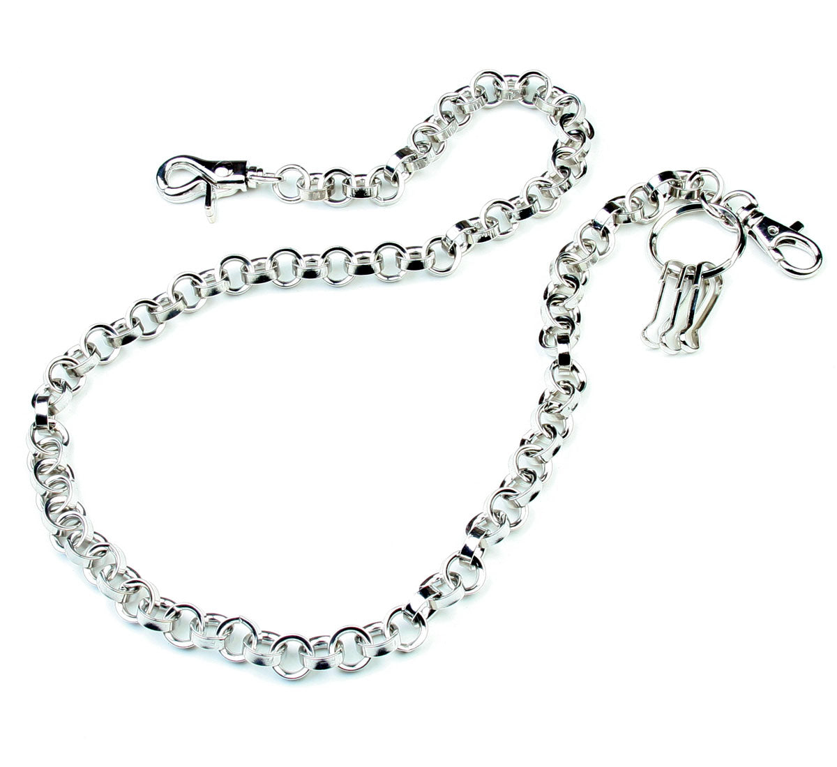DK Long Heavy Ring Cross Biker Trucker Key Jean Wallet Chain (29.5") Silver CS43