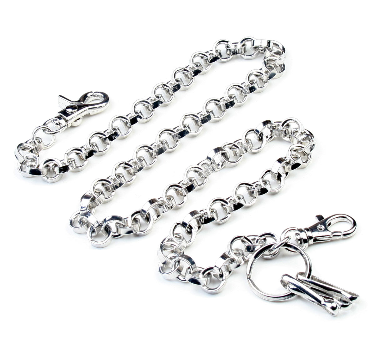 DK Long Heavy Ring Cross Biker Trucker Key Jean Wallet Chain (29.5") Silver CS43
