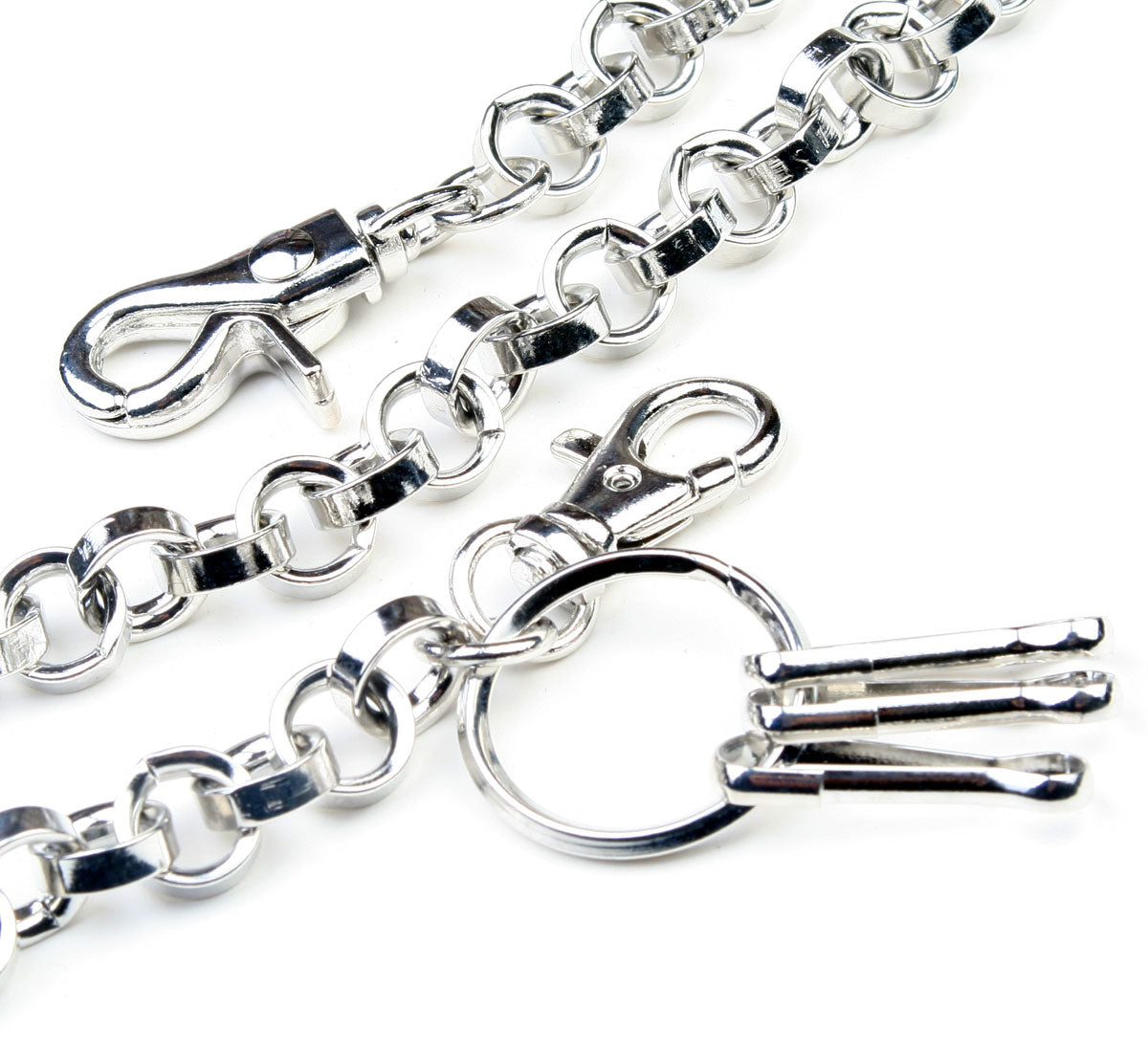 DK Long Heavy Ring Cross Biker Trucker Key Jean Wallet Chain (29.5") Silver CS43