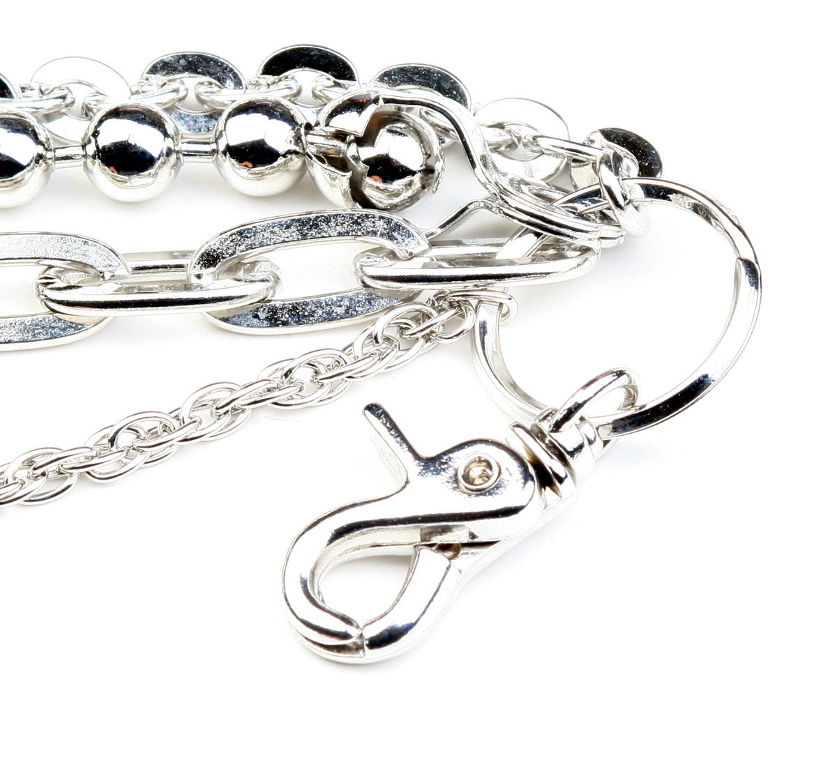 DK 3 Line Cross Pendant Biker Trucker Key Jean Wallet Chain (21") Silver CS72