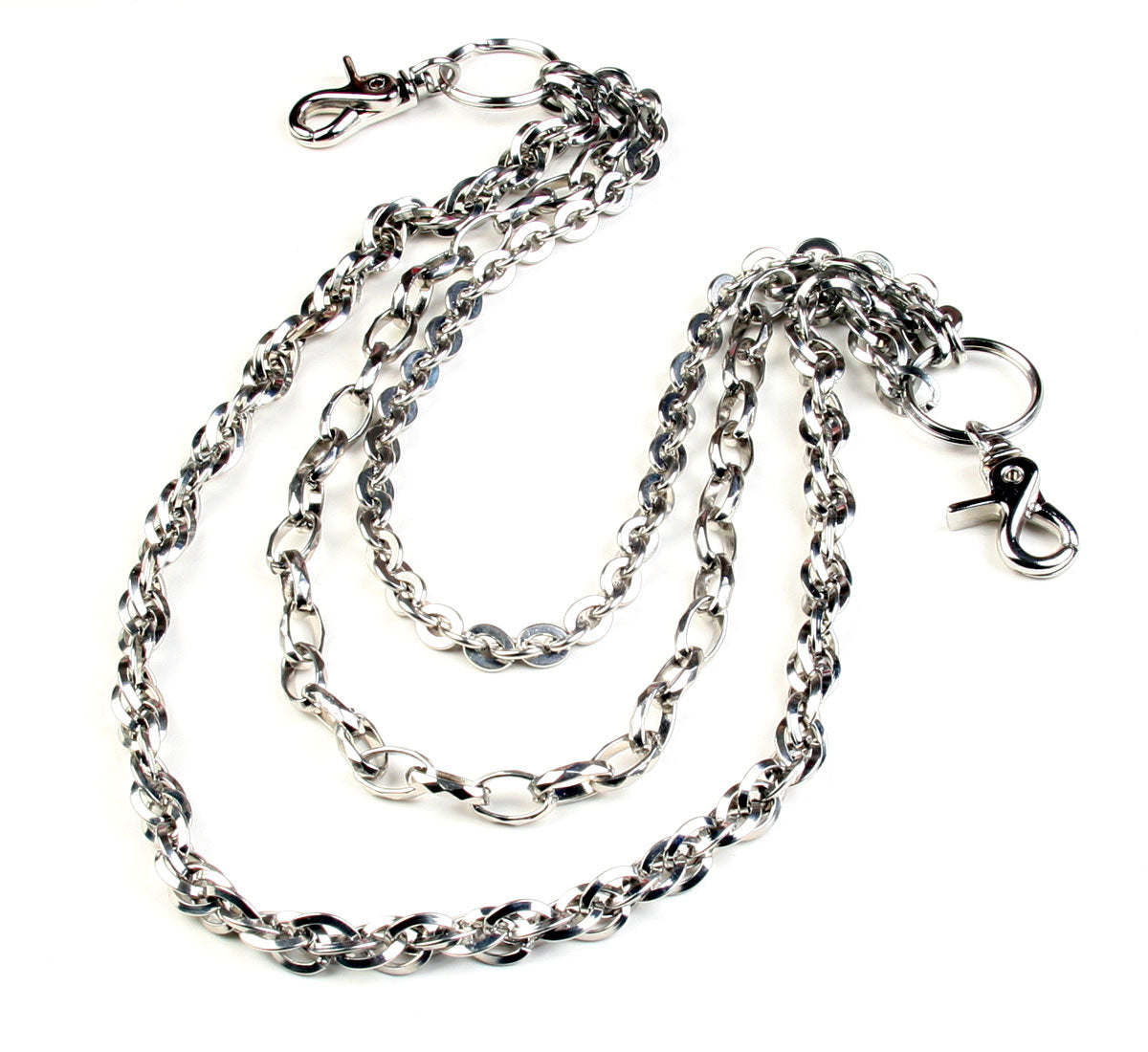 DK Basic 3 Line Connect EMO Biker Trucker Key Jean Wallet Chain (21") Silver CS73