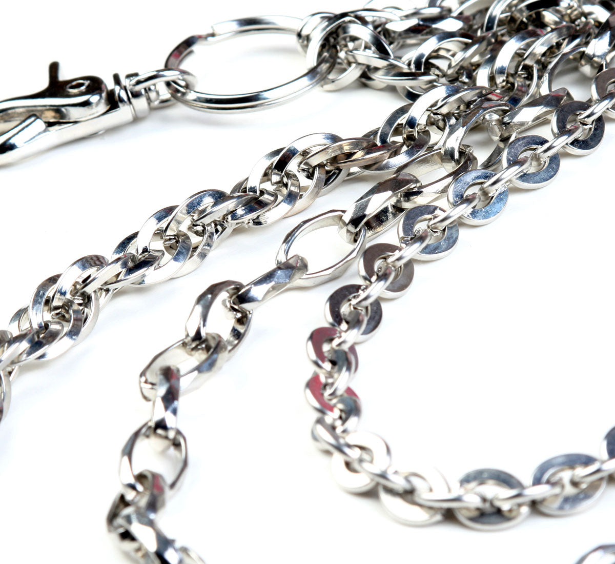 DK Basic 3 Line Connect EMO Biker Trucker Key Jean Wallet Chain (21") Silver CS73