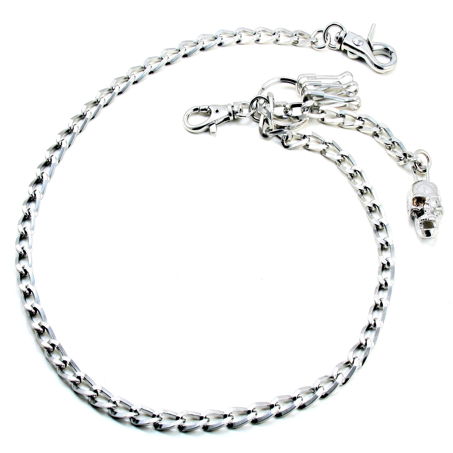 DK Strong Basic Skull Flat EMO Biker Trucker Key Jean Wallet Chain (26.5") CS91MLT