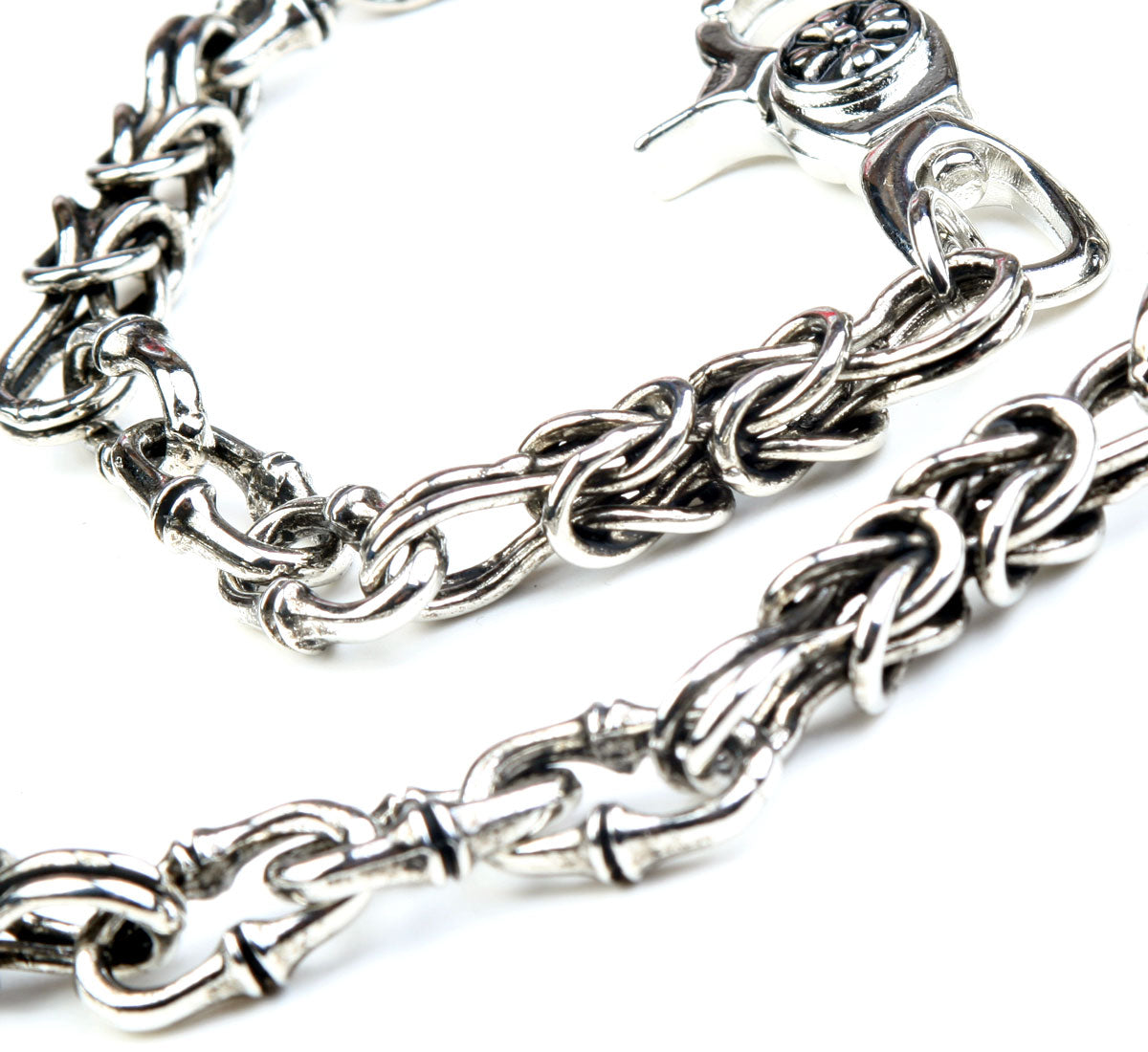 DK Cross Pendant Skull Biker Trucker Key Jean Wallet Chain (25.5") Silver CS82