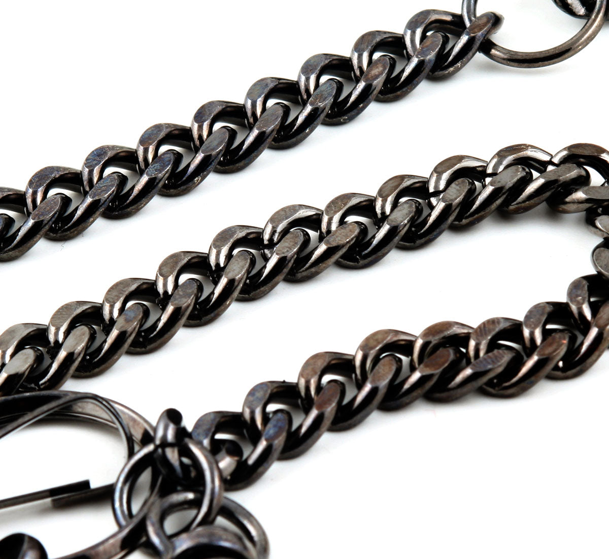 DK Strong Skull Pendant Basic Biker Trucker Key Jean Wallet Chain (19") BLK,SLV CS90MLT