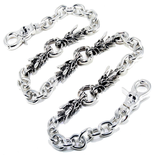 DK EMO Dragon Connect Classic Biker Trucker Jean Wallet Chain (27") Silver CS01