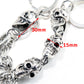 DK Multi Roof Skull Biker Trucker Jean Wallet Key Chain (26") BLK,SLV CS04MLT