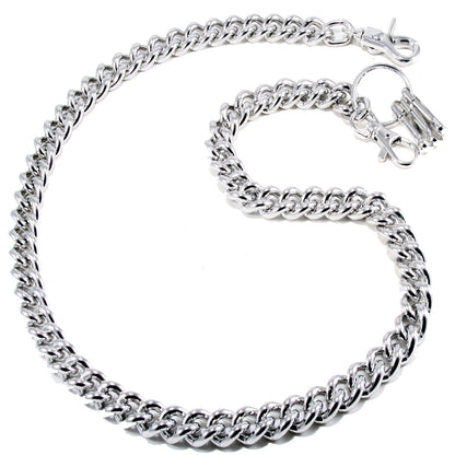 DK Simple Basic Thick Heavy Biker Trucker Key Jean Wallet Chain (13,21,31") SLV/BLK CS08MLT