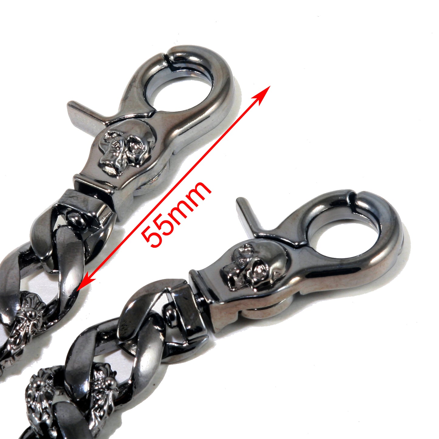 DK Medieval Skull Symbol Biker Trucker Key Jean Wallet Chain (27") Silver CS09