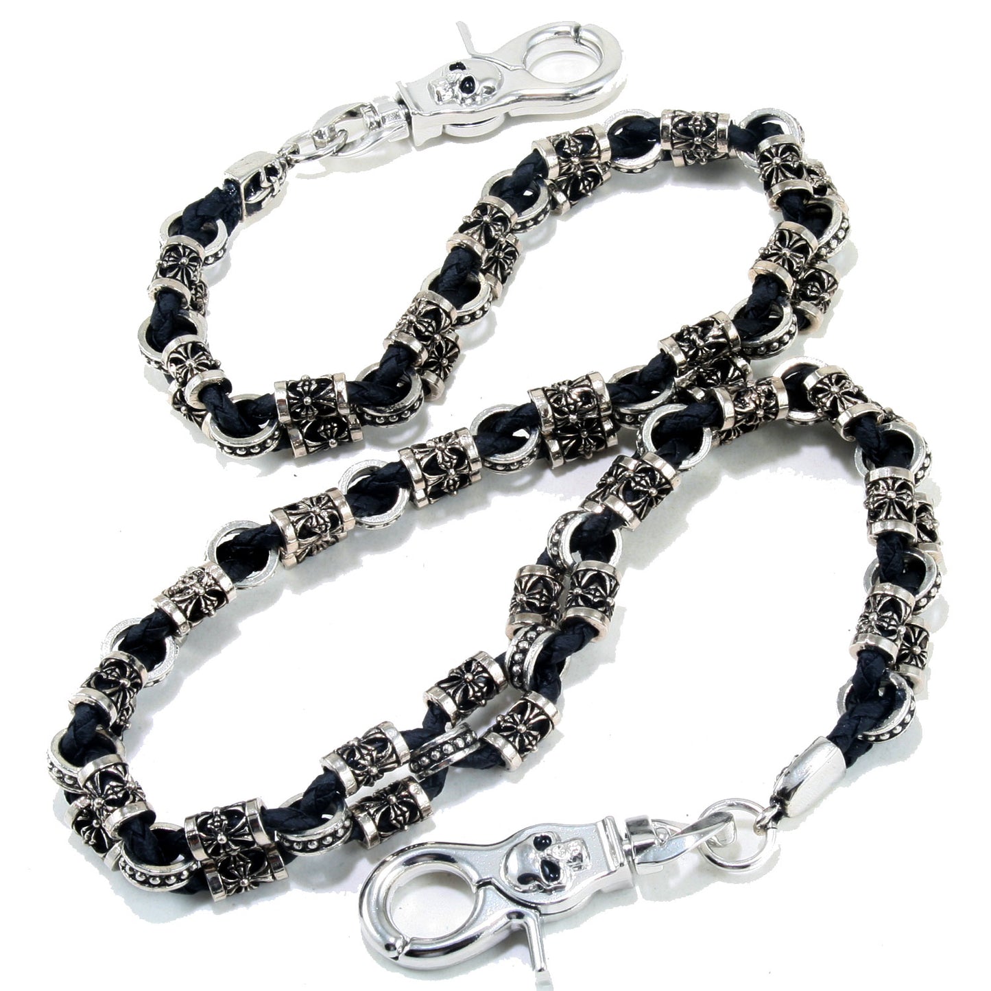 DK EMO Gothic Leather & Knight Biker Trucker Key Jean Wallet Chain (26.5") CS10