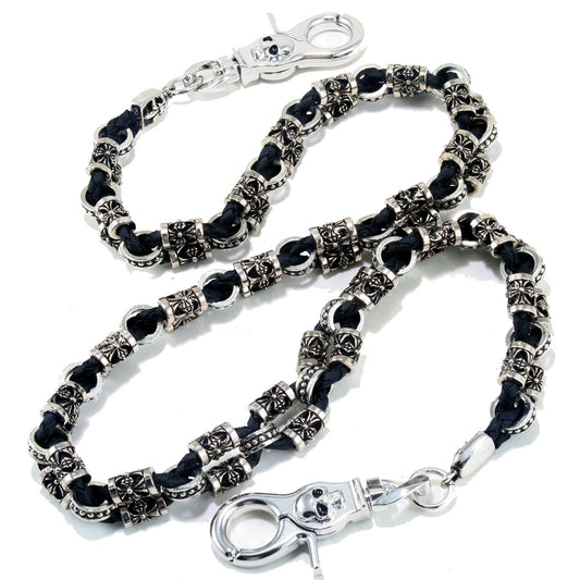 DK EMO Gothic Leather & Knight Biker Trucker Key Jean Wallet Chain (26.5") CS10