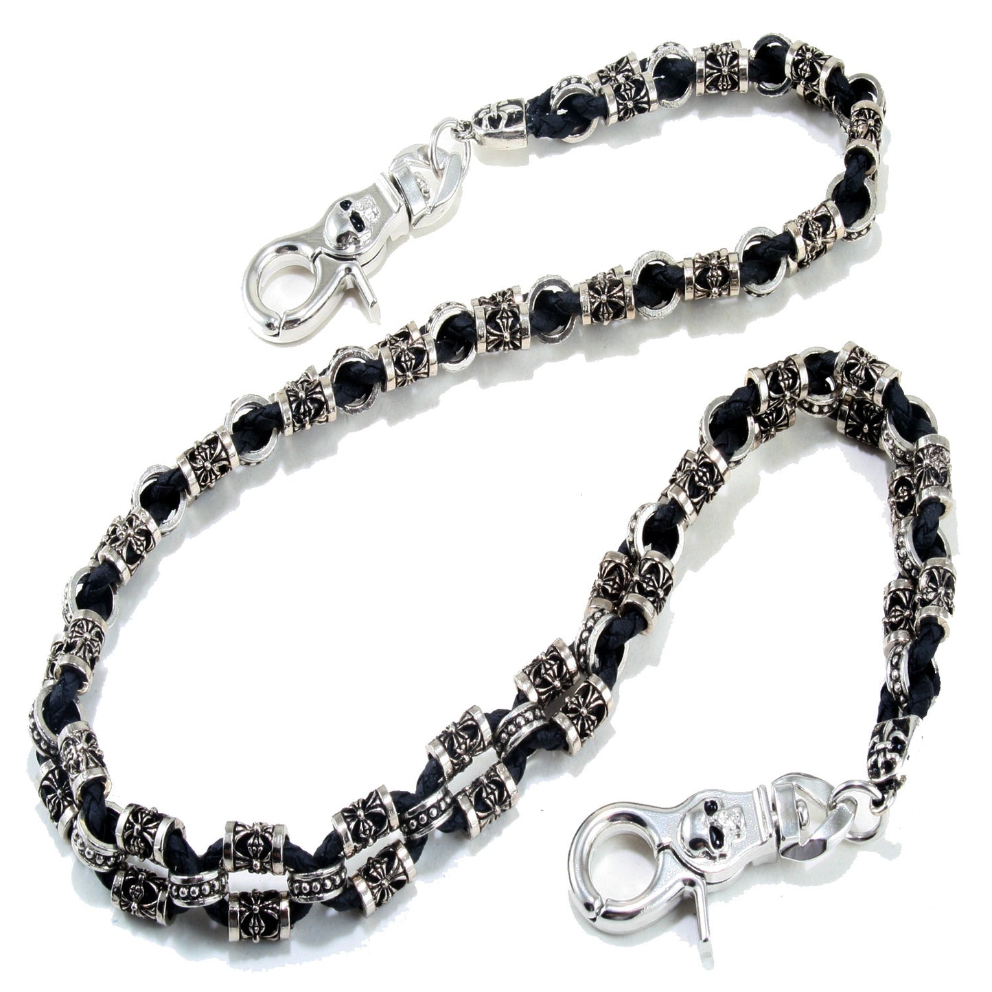 DK EMO Gothic Leather & Knight Biker Trucker Key Jean Wallet Chain (26.5") CS10