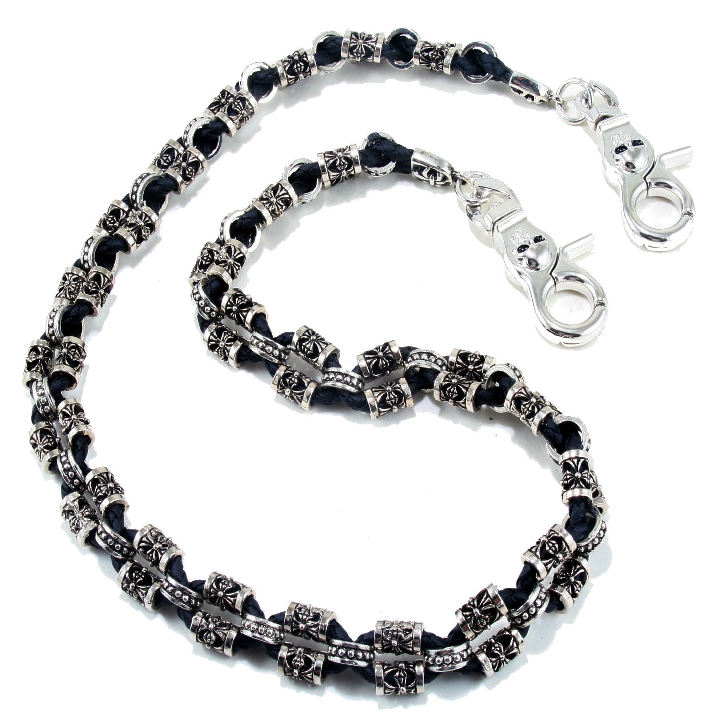 DK EMO Gothic Leather & Knight Biker Trucker Key Jean Wallet Chain (26.5") CS10
