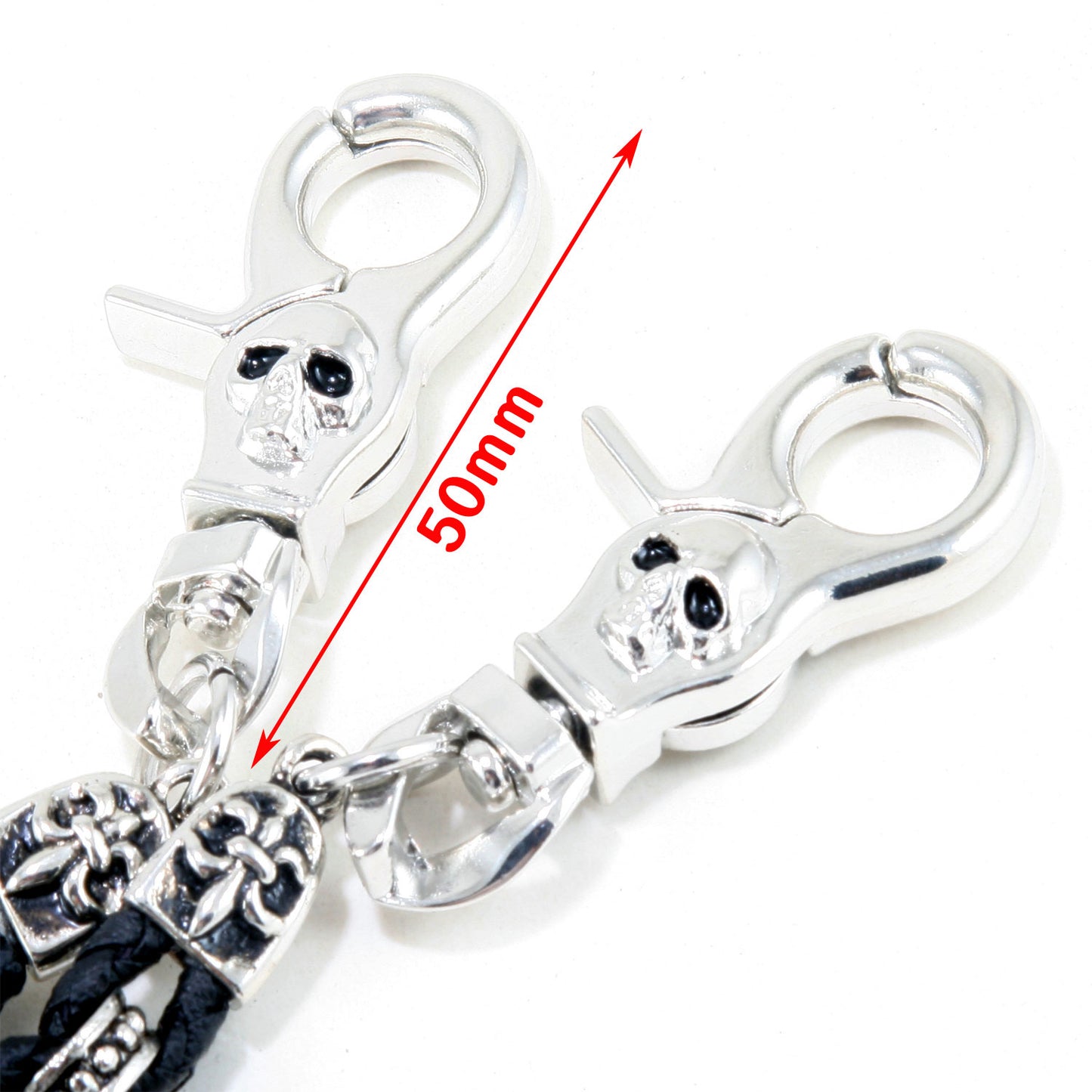 DK EMO Gothic Leather & Knight Biker Trucker Key Jean Wallet Chain (26.5") CS10