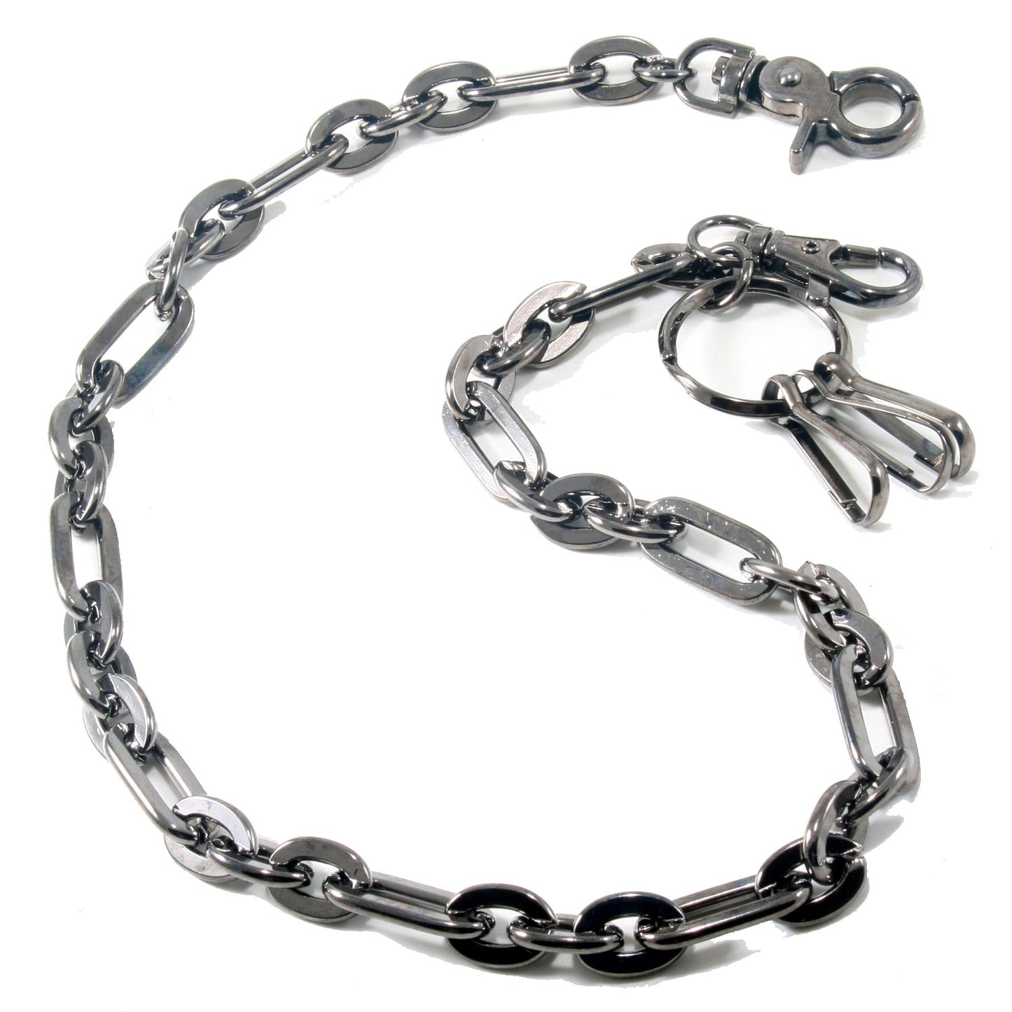 DK Durable Simple Basic Biker Trucker Key Jean Wallet Chain (22.5") SLV/BLK NCS65MLT