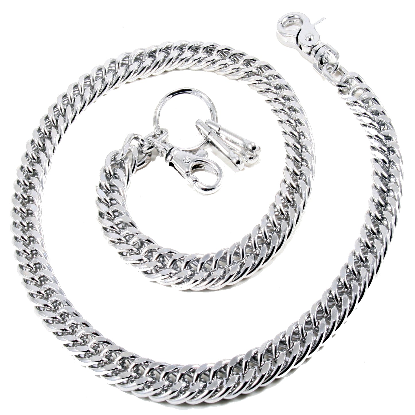 DK Basic Strong Leash Heavy Biker Trucker Key Jean Wallet Chain SLV/BLK CS11MLT