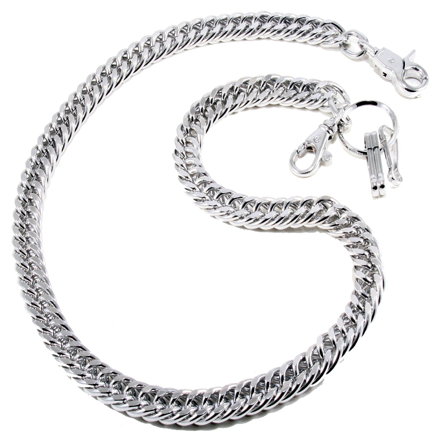 DK Basic Strong Leash Heavy Biker Trucker Key Jean Wallet Chain SLV/BLK CS11MLT