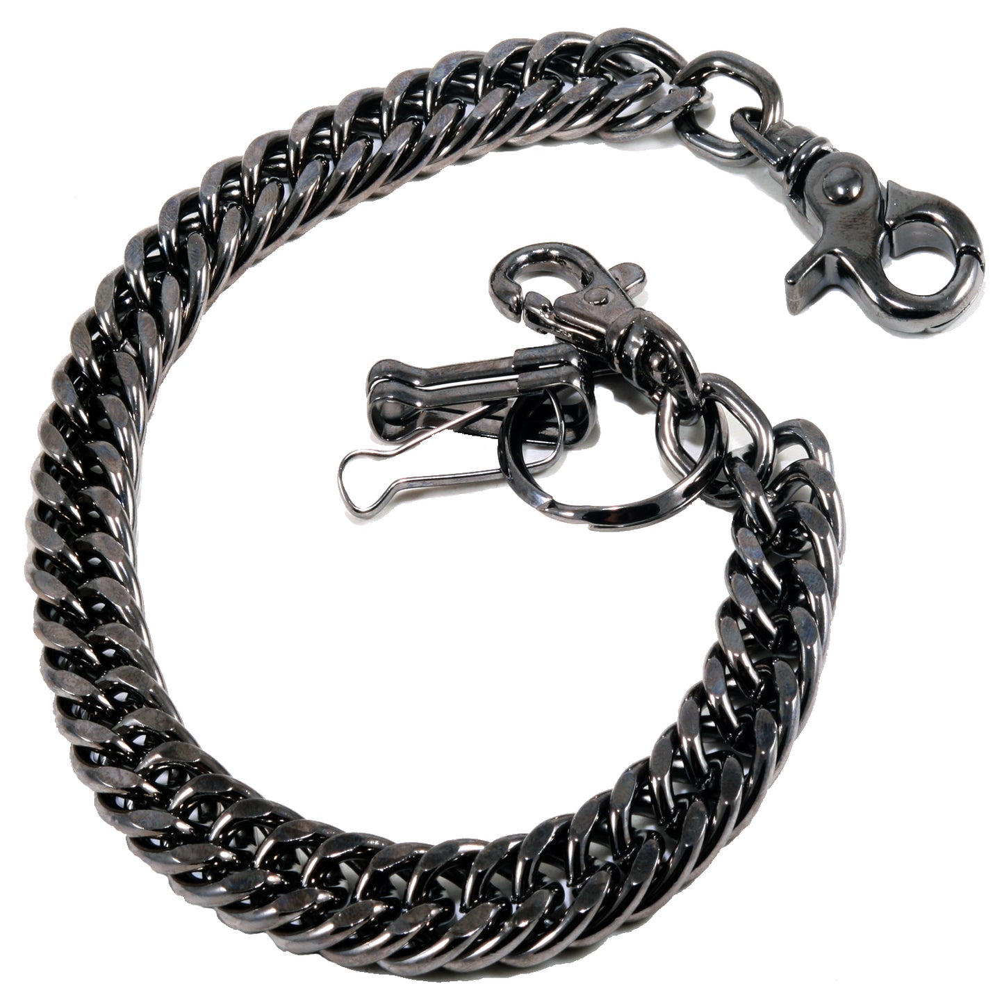 DK Basic Strong Leash Heavy Biker Trucker Key Jean Wallet Chain SLV/BLK CS11MLT