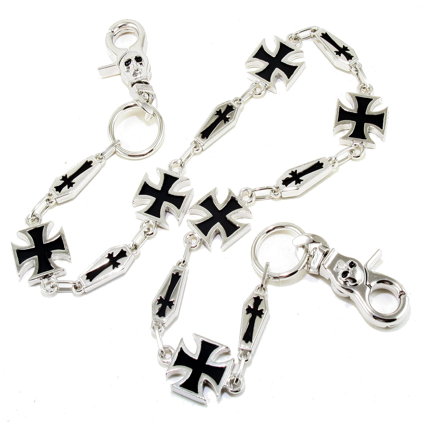 DK Simple Cross Symbol Biker Trucker Key Jean Wallet Chain (26.5") Silver CS12