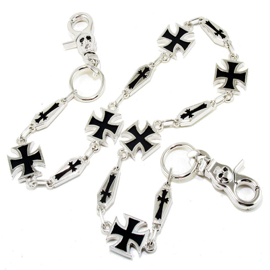 DK Simple Cross Symbol Biker Trucker Key Jean Wallet Chain (26.5") Silver CS12