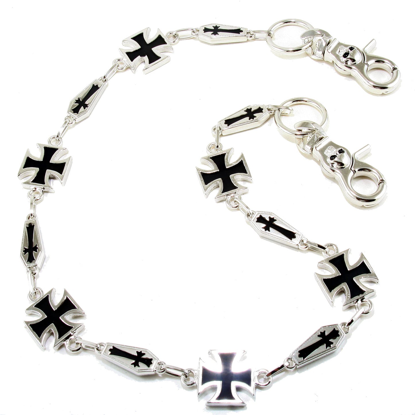 DK Simple Cross Symbol Biker Trucker Key Jean Wallet Chain (26.5") Silver CS12
