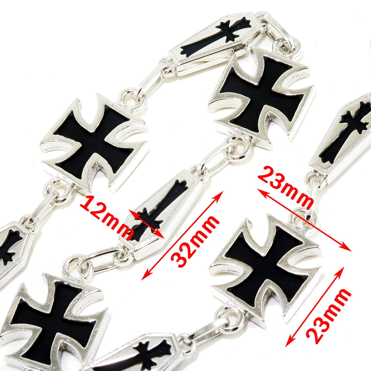 DK Simple Cross Symbol Biker Trucker Key Jean Wallet Chain (26.5") Silver CS12