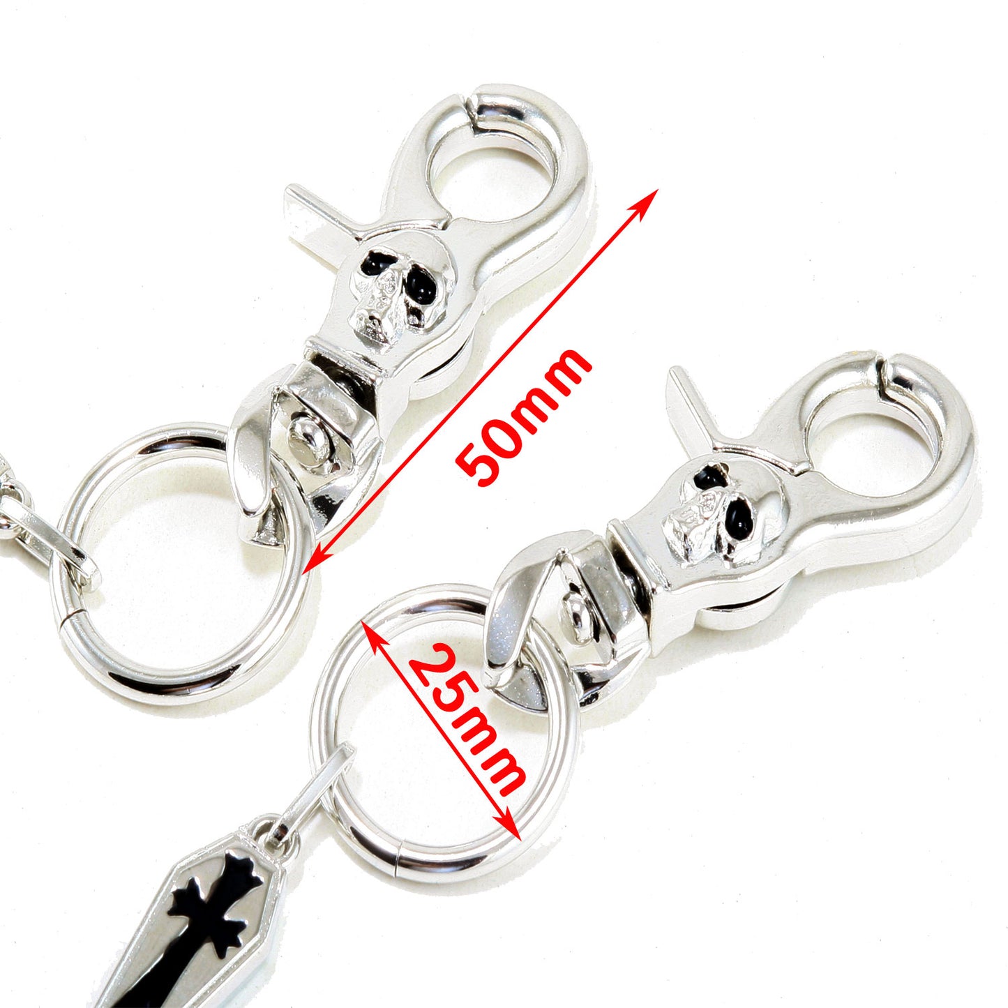 DK Simple Cross Symbol Biker Trucker Key Jean Wallet Chain (26.5") Silver CS12